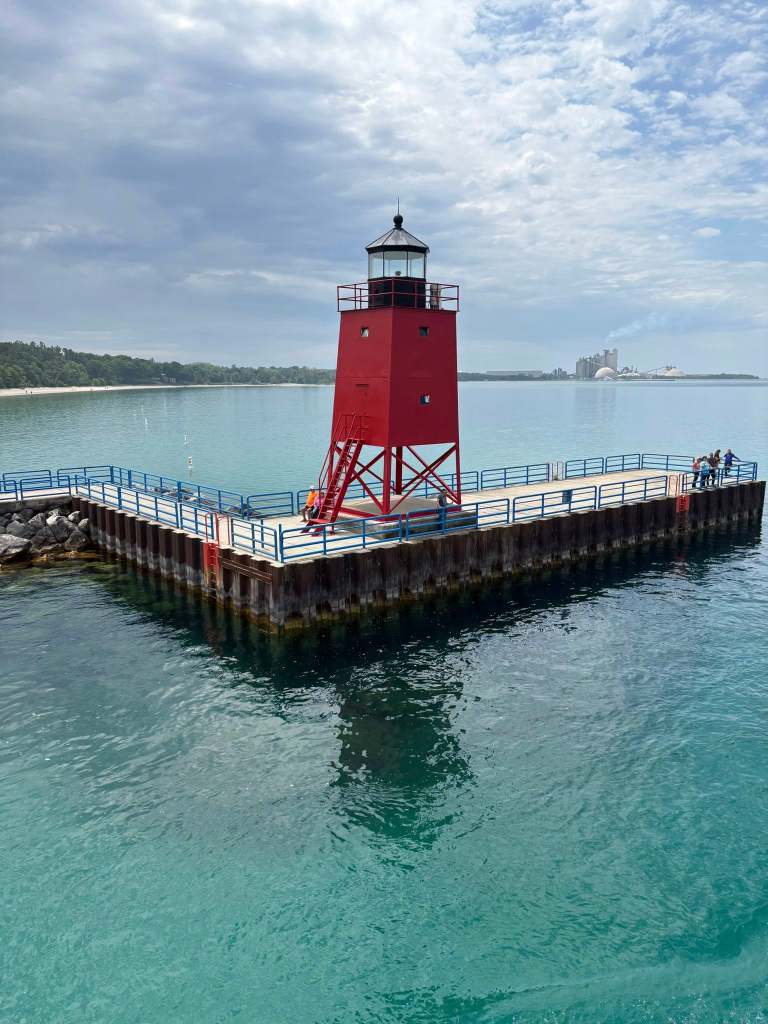 Elio and I, along with a crew of passionate Aurora Chasers, saw this lighthouse from the water, as we sailed on The Emerald Isle ferry to Beaver Island for a star-studded adventure.