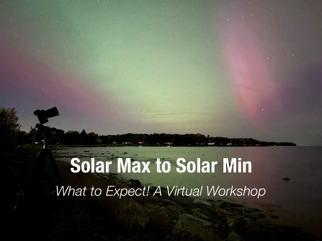 Graphic of Solar Max to Solar Min workshop with Aurora