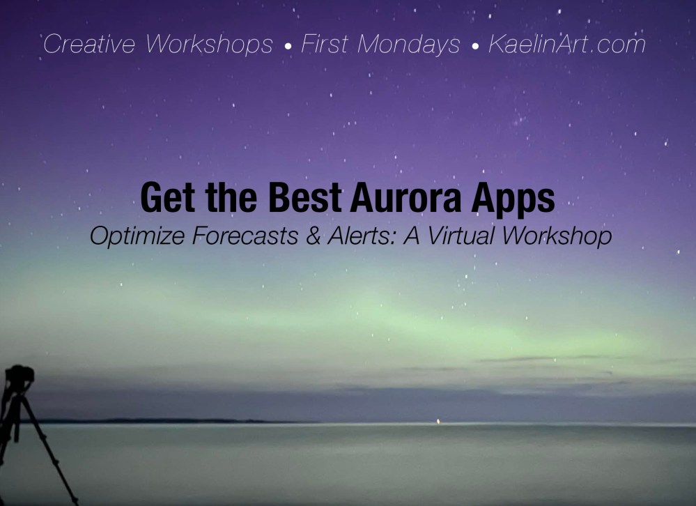 Graphic with aurora and words Get the Best Aurora Apps